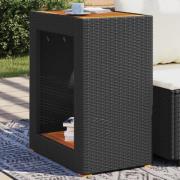 vidaXL Trädgårdsbord med träskiva svart 60x40x75 cm konstrotting