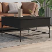 vidaXL Soffbord svart 80x80x45 cm konstruerat trä och metall
