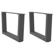 vidaXL Soffbordsben V-formade 2 st antracit 60x(30-31,3) cm stål
