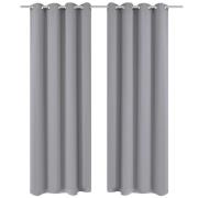 vidaXL Mörkläggningsgardiner 2 st med öljetter 135x175 cm grå