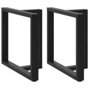 vidaXL Matbordsben T-formad 2 st svart 80x35x(72-73) cm stål