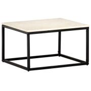 vidaXL Soffbord vit 60x60x35 cm äkta sten med marmorstruktur