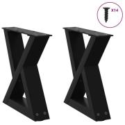 vidaXL Soffbordsben 2 st svart 30x(30-31,3) cm stål