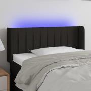 vidaXL Sänggavel LED svart 83x16x78/88 cm tyg