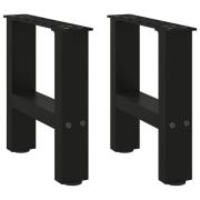vidaXL Soffbordsben svarta 2 st 30x(30-31) cm stål