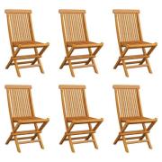 vidaXL Hopfällbara trädgårdsstolar 6 st massiv teak