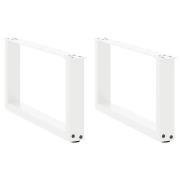 vidaXL Soffbordsben U-formade 2 st vit 70x(30-31) cm stål