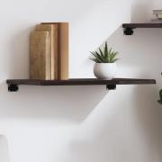 vidaXL Vägghylla mörkbrun 60x40x2 cm behandlad massiv ek