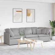 vidaXL Modulsoffa med dynor i tyg molngrå