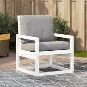 vidaXL Trädgårdsstol vit 57,5x63x76 cm massiv furu