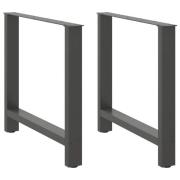 vidaXL Matbordsben antracit 2 st 80x(72-73) cm stål