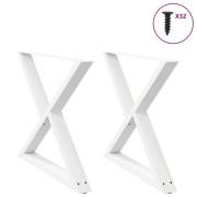 vidaXL Matbordsben 2 st vit 90x(72-73,3) cm stål