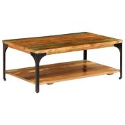 vidaXL Soffbord med hylla 100x60x35 cm massivt återvunnet trä