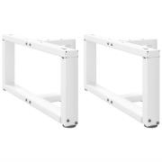 vidaXL Soffbordsben T-formade 2 st vita 70x25x(30-31) cm stål