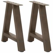 vidaXL Soffbordsben A-formade 2 st 50x(42-43) cm stål