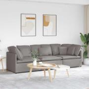 vidaXL Modulsoffa med kuddar i taupe
