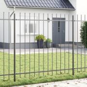 vidaXL Trädgårdsstängsel med spetstopp Grå 1,7x1,5 m Stål