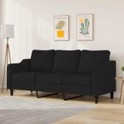 vidaXL 3-sitssoffa svart 180 cm tyg