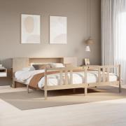 vidaXL Säng med bokhylla utan madrass 200x200cm massiv furu