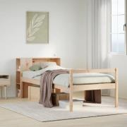 vidaXL Säng med bokhylla utan madrass 100x200cm massiv furu