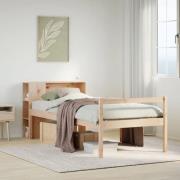 vidaXL Säng med bokhylla utan madrass 90x200cm massiv furu