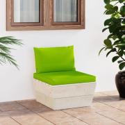 vidaXL Mittensektion med dynor till pallsoffa impregnerat granträ