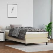 vidaXL Sängram gräddvit 90x200 cm konstläder