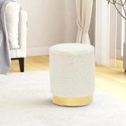 vidaXL Rund pall vit fleece 28 x 36 cm