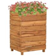 vidaXL Blomlåda upphöjd 50x40x72 cm återvunnet teakträ och stål