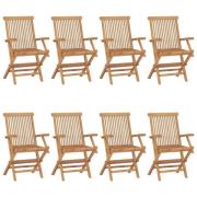 vidaXL Trädgårdsstolar 8 st massiv teak