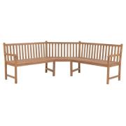 vidaXL Hörnbänk 185x185x90 cm massiv teakträ
