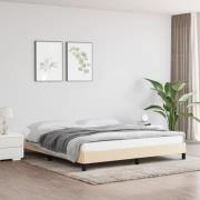 vidaXL Sängram utan madrass gräddvit 160x200 cm tyg