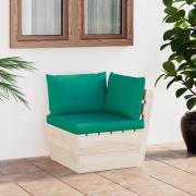 vidaXL Hörnsektion med dynor till pallsoffa impregnerat granträ