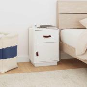 vidaXL Sängbord vit 40x34x55 cm massiv furu