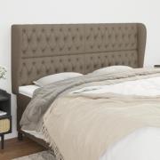 vidaXL Sänggavel med kanter taupe 183x23x118/128 cm tyg