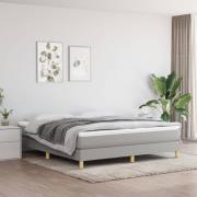 vidaXL Boxspring-sängram ljusgrå 160x200 cm tyg