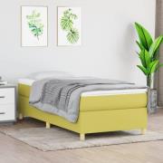vidaXL Sängram utan madrass grön 100x200 cm tyg