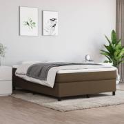 vidaXL Sängram utan madrass mörkbrun 140x190 cm tyg