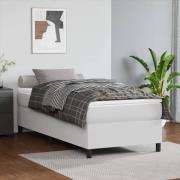 vidaXL Boxspring-sängram vit 90x200 cm konstläder
