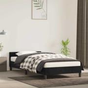 vidaXL Sängram utan madrass svart 100x200 cm sammet