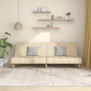 vidaXL Bäddsoffa 2-sits gräddvit tyg