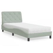 vidaXL Bed with Mattress Light Grey 80x200 cm Velvet