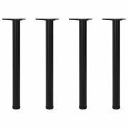 4 Höjdjusterbara bordsben i svart 710 mm