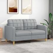 vidaXL 2-sitssoffa ljusgrå 140 cm tyg