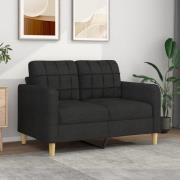 vidaXL 2-sitssoffa ljusgrå Svart 120 cm tyg