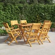 vidaXL Hopfällbara trädgårdsstolar 6 st 55x61x90 cm massiv teak