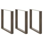 vidaXL Soffbordsben U-formade 3 st naturstål 80x(72-73) cm stål