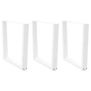 vidaXL Matbordsben V-formade 3 st vit 90x(72-73,3) cm stål