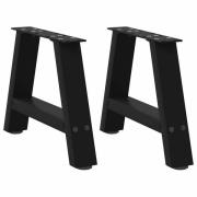 vidaXL Soffbordsben A-formade 2 st svarta 50x(30-31) cm stål
