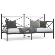 vidaXL Dagbädd utan madrass svart 80x200 cm stål